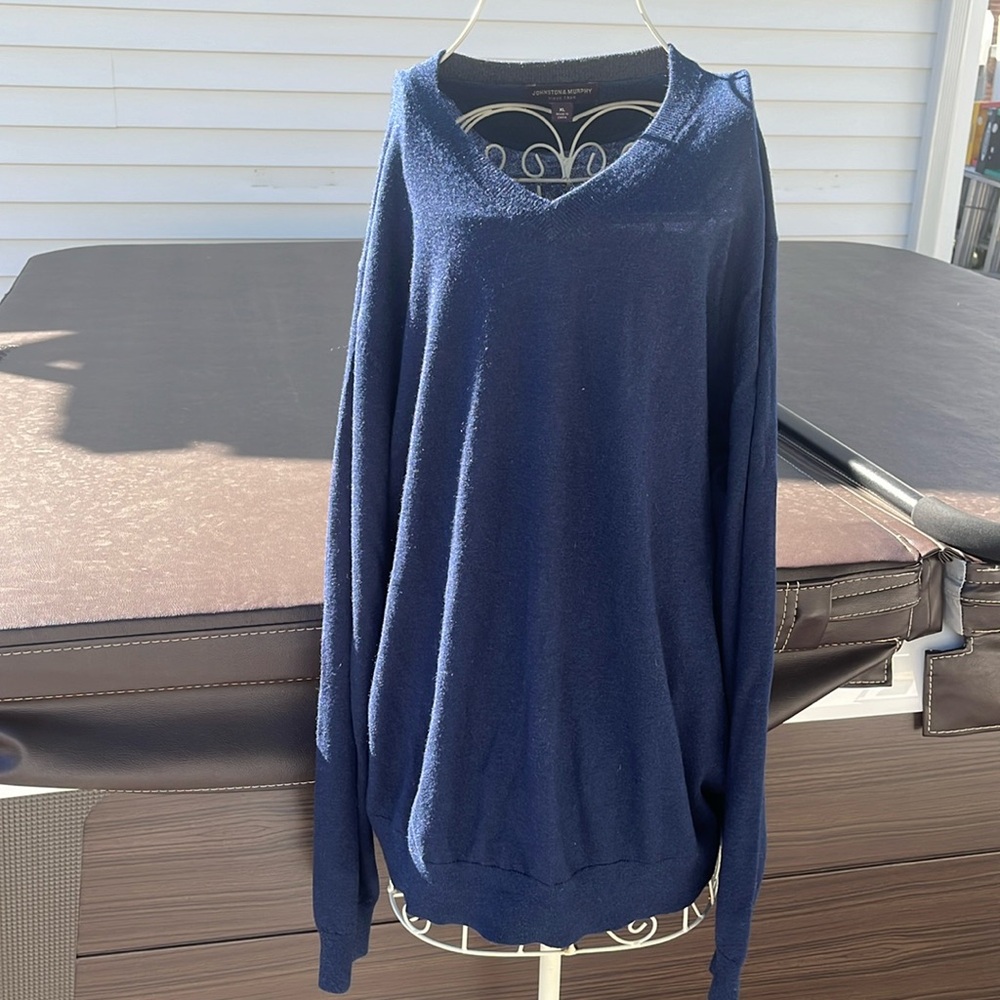 Johnston and Murphy since 1850 sweater a silk one navy blue size extra large